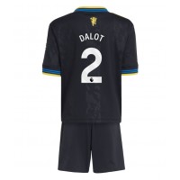 Manchester United Diogo Dalot #2 Tretí Detský futbalový dres 2025-26 Krátky Rukáv (+ trenírky)